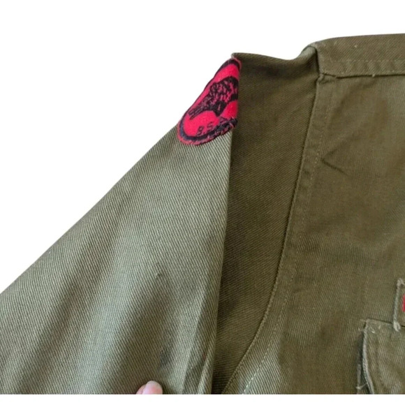 Vintage Boy Scouts of America Green Button Down Shirt Size 14 Sanforized Alabama - Picture 9 of 11